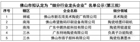 廣東佛山：新增5家，共31家企業(yè)被認定“行業(yè)龍頭”